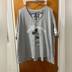 Disney Gray Mickey Mouse V-Neck Tee